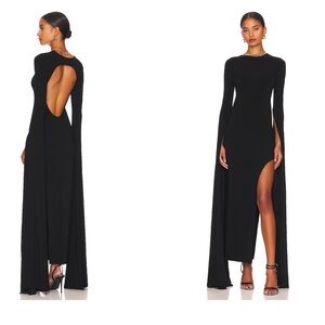Norma Kamali Ribbon Sleeve Gown